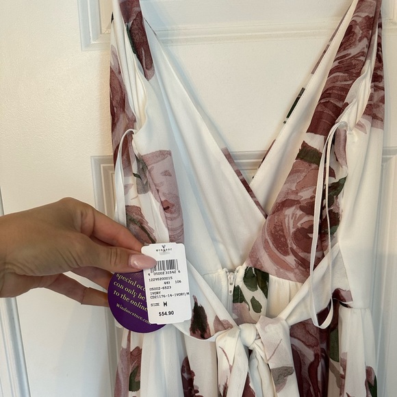 Windsor White Floral Floor Length Flowy Dress - Picture 5 of 7